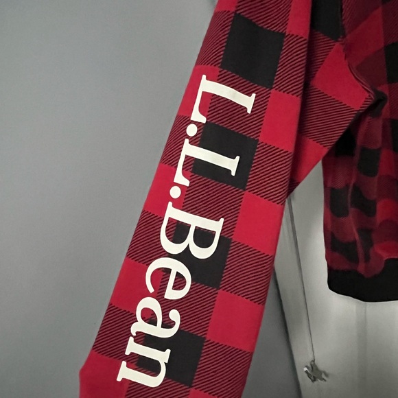 L.L.Bean X Peanuts Snoopy Hoodie Buffalo Plaid Pullover Sweatshirt Men Large - Picture 9 of 16